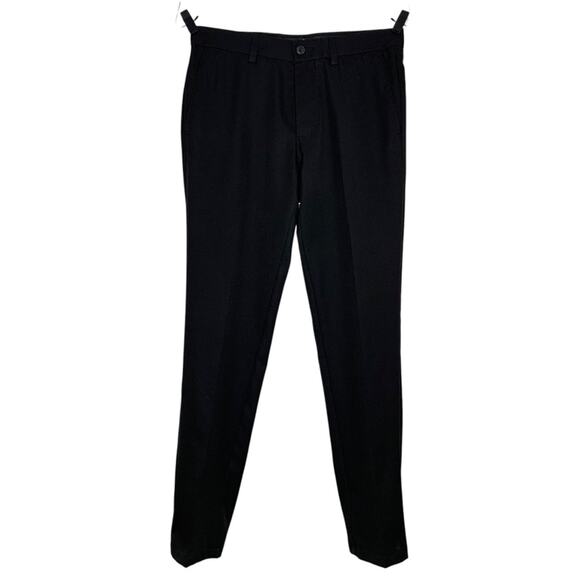 Haggar H26 Dress Pants Belt Loops Flat Front Black 4 Working Pockets 32X32 - Picture 1 of 13